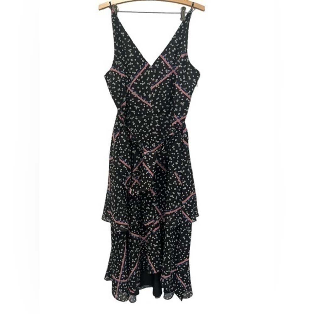 NWT! $158 Sam Edelman Ribbon Print Tiered Dress Size 10‎